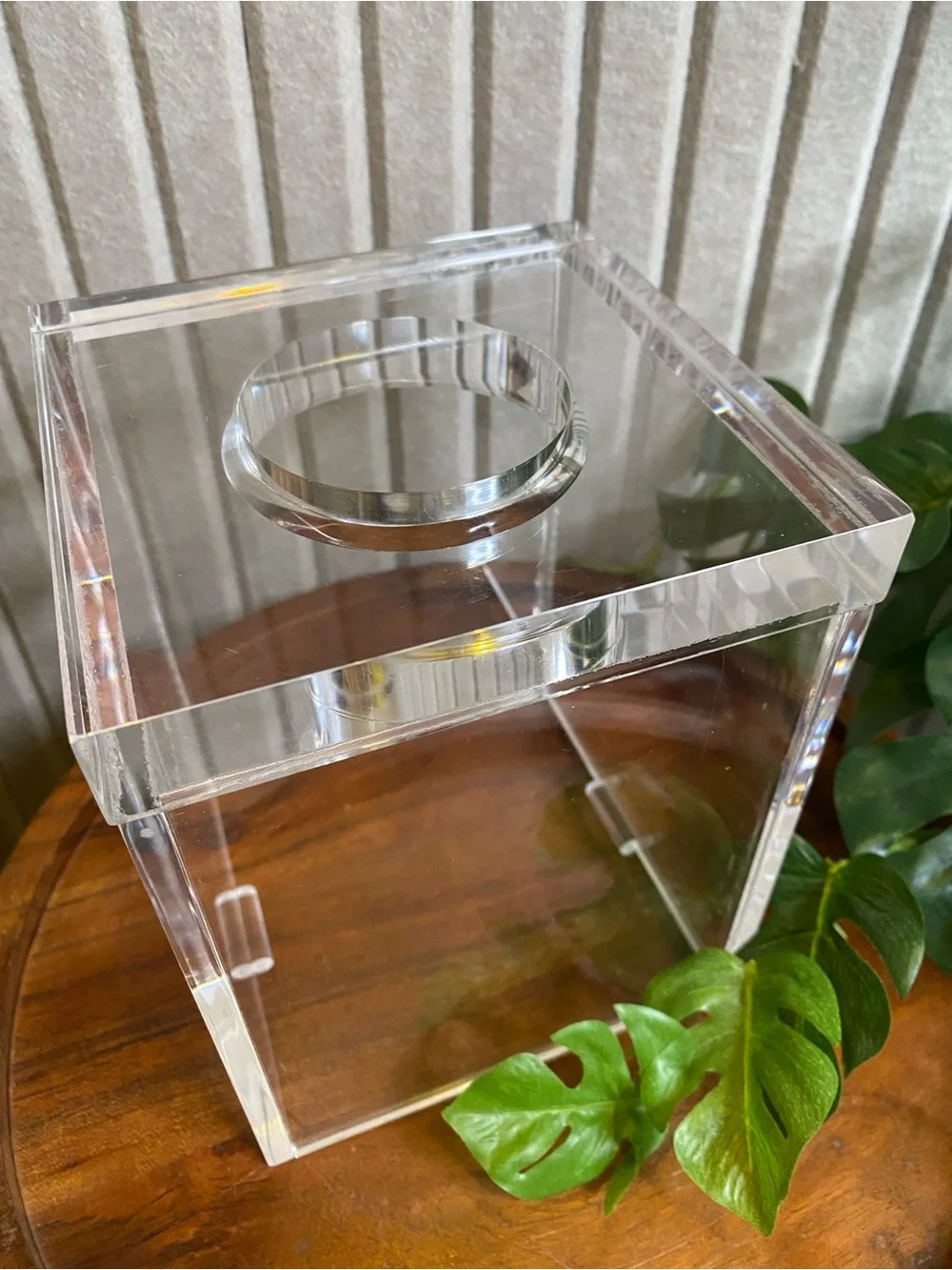 VTG Luxury Heavy Lucite Tissue Box Cover – Thick Clear Acrylic Cube Modern MOD